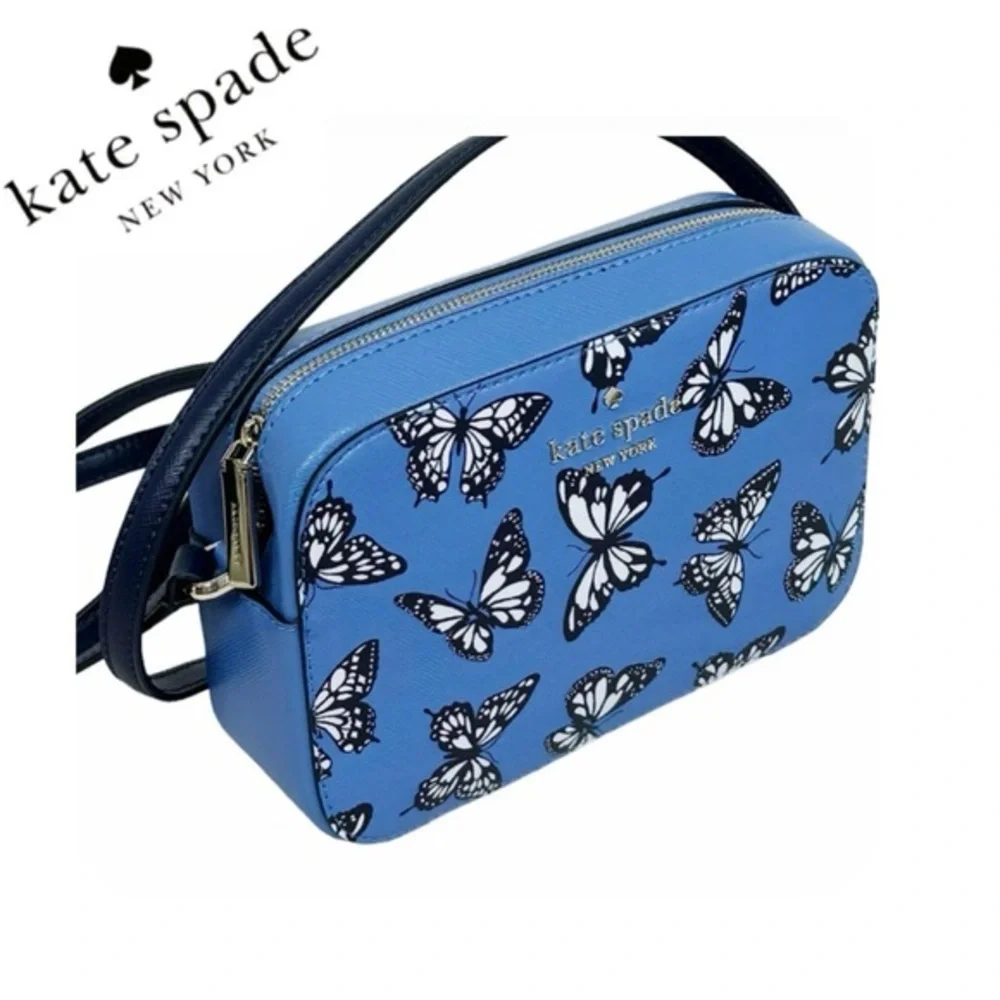 NWT Kate Spade Staci Butterfly Sky Printed Mini Camera Bag‎ Blue Multi